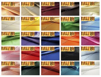 Satin B1 Stoff permanent schwer entflammbar 3,0m breit